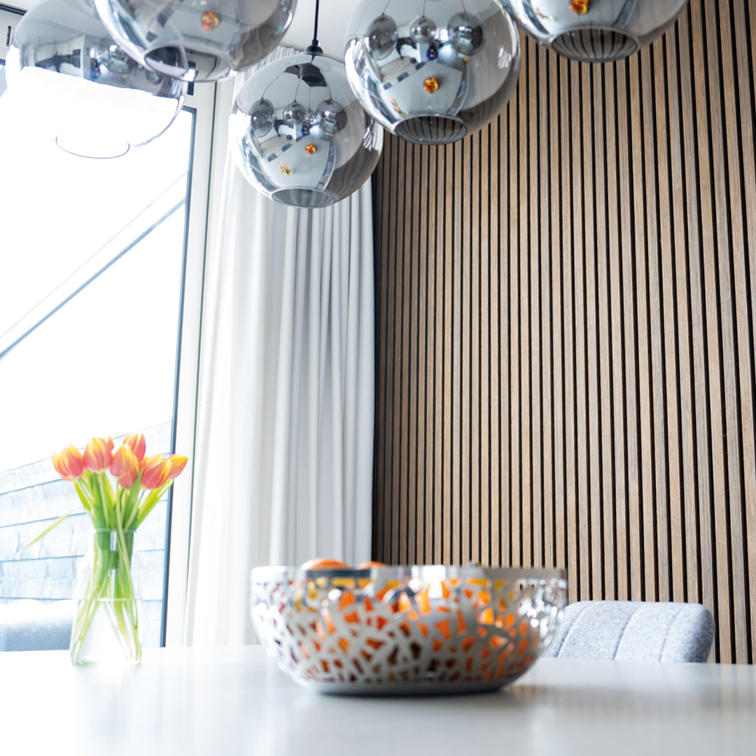 Acoustic Slat Wall Panel | Smoked Oak | Premium 3-sided Wood Veneer