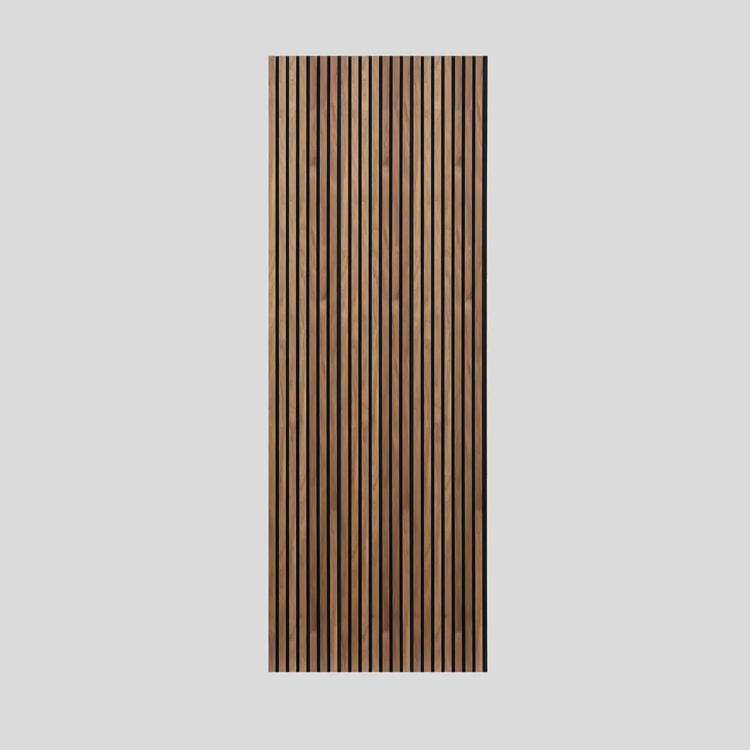 Acoustic Slat Wall Panel | Walnut | Premium 3-sided Wood Veneer