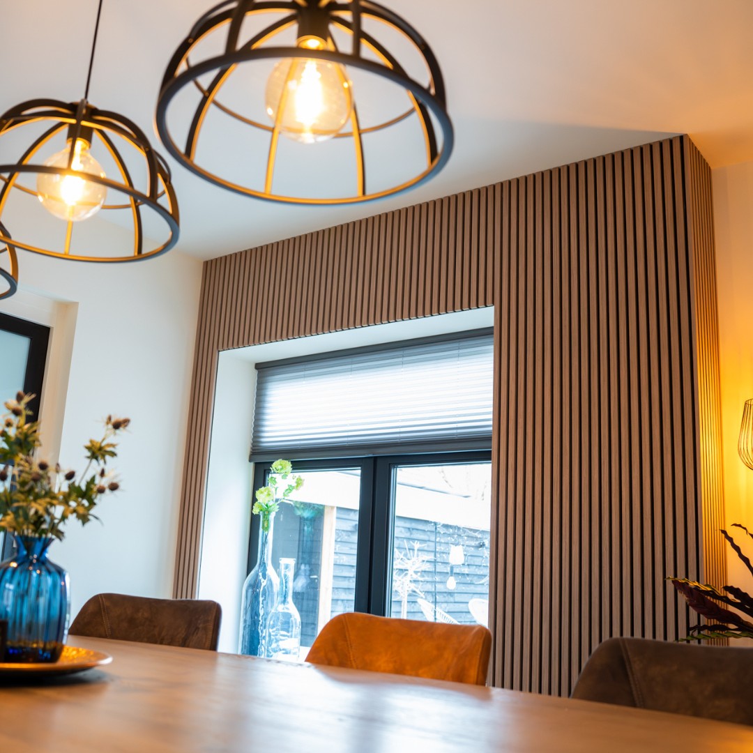 Acoustic Slat Wall Panel | Walnut | Premium 3-sided Wood Veneer